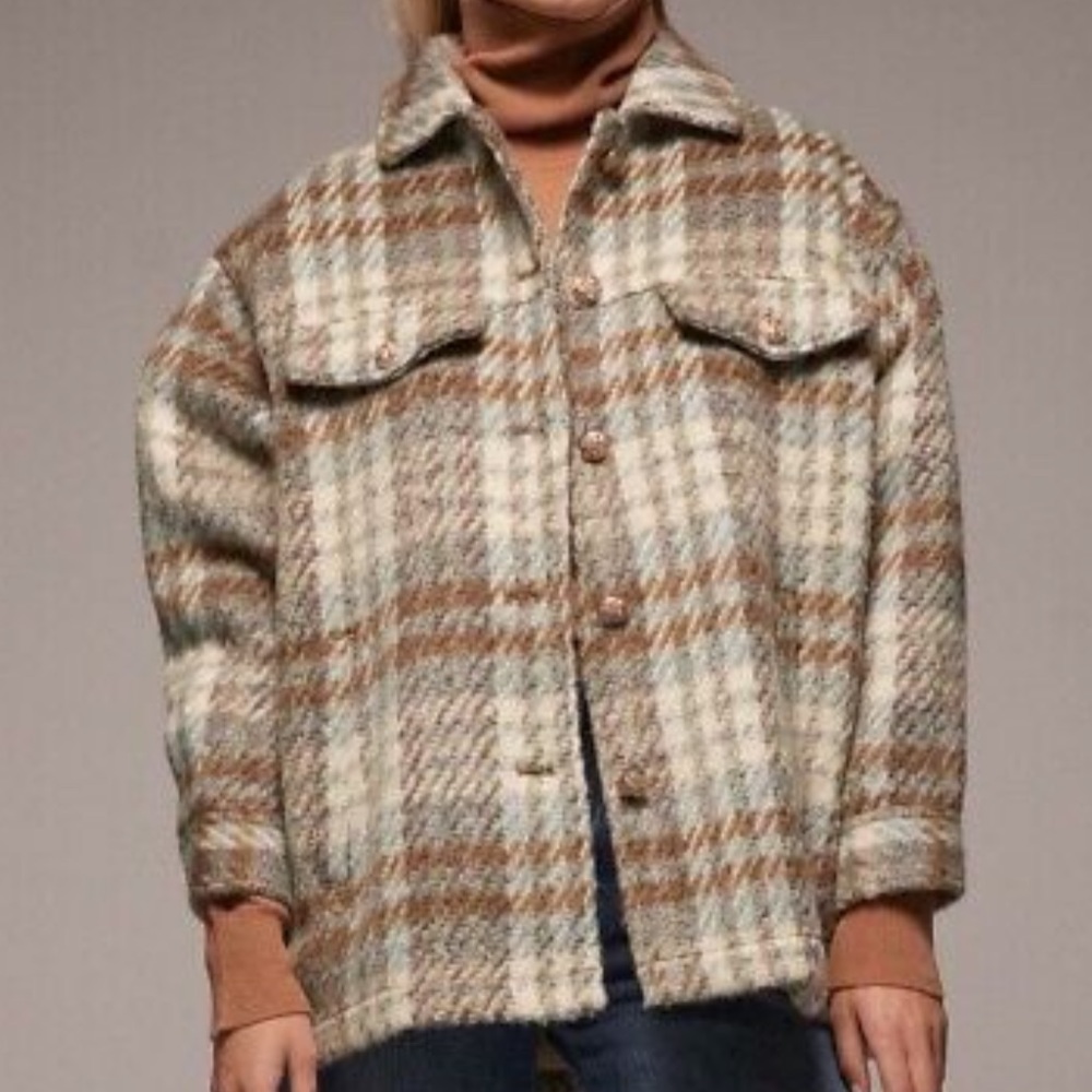 Zara Plaid Jacket Shacket S